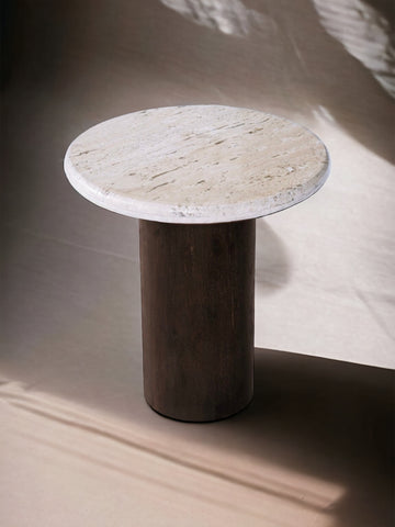 Kelly Travertine Accent Table