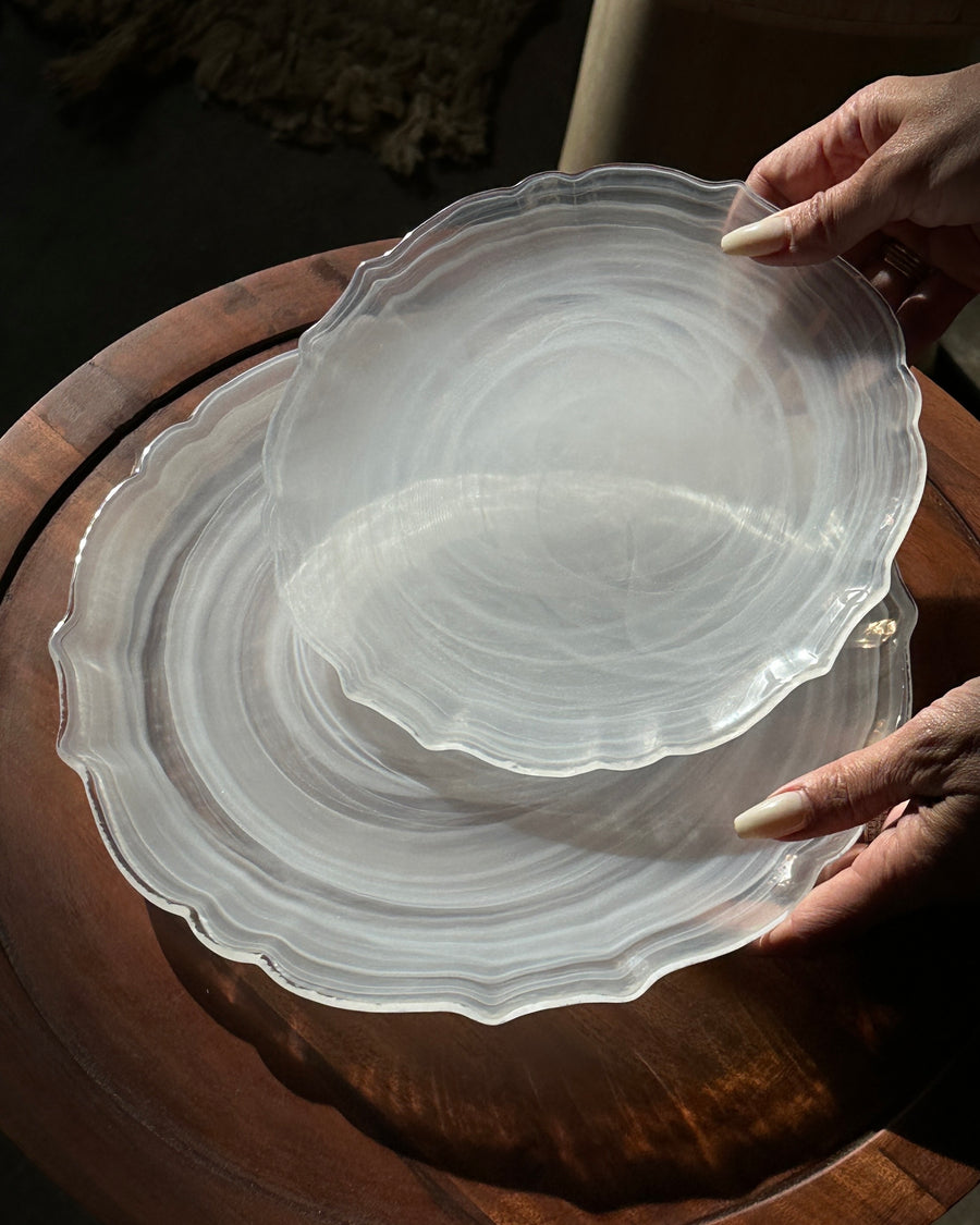 Organic Alabaster Plates - Set of 4 - Bellari Home