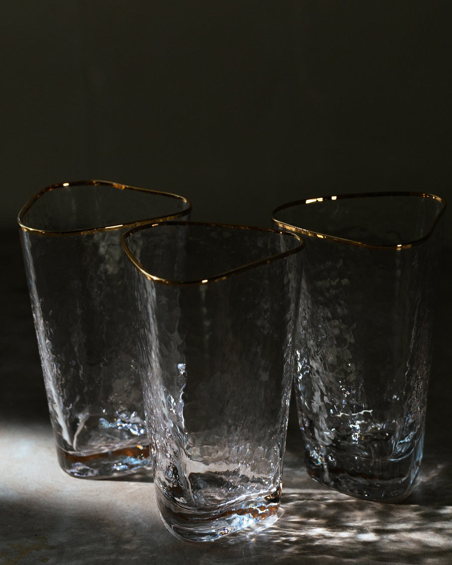 Roma Hammered Water Glasses (Set of 4) - Bellari Home